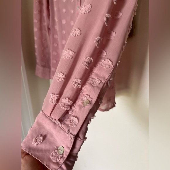 KUT from the Kloth Flowy Mauve Button Down Long Sleeve Blouse, Women’s Sz S - Picture 5 of 14